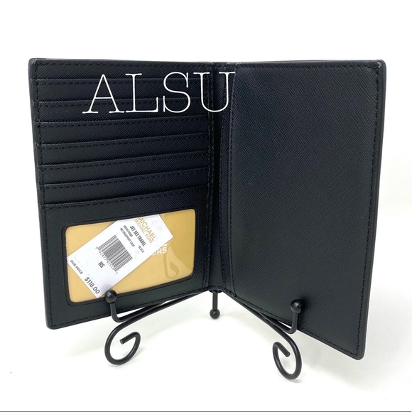 Michael Kors MD Passport Case Leather Black Logo - Picture 4 of 6